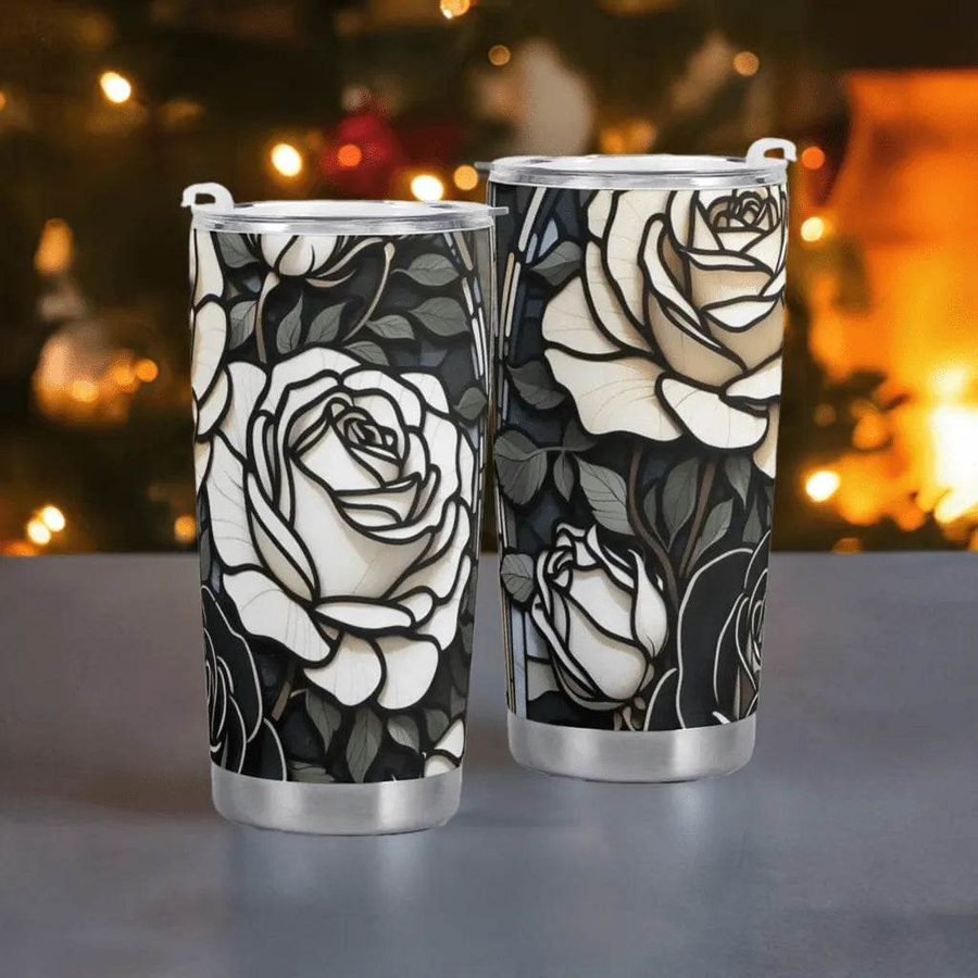 "Vintage Rose" Tumbler by Shadowseeker | Iron Phoenix GHG - Iron Phoenix GHG