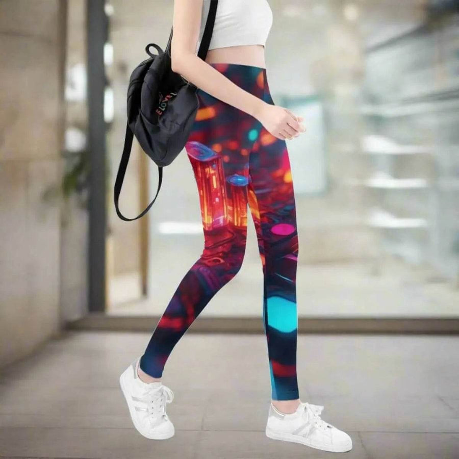 Nebula Print Leggings | Flowy Cosmic Yoga Gaming Tights - Iron Phoenix GHG