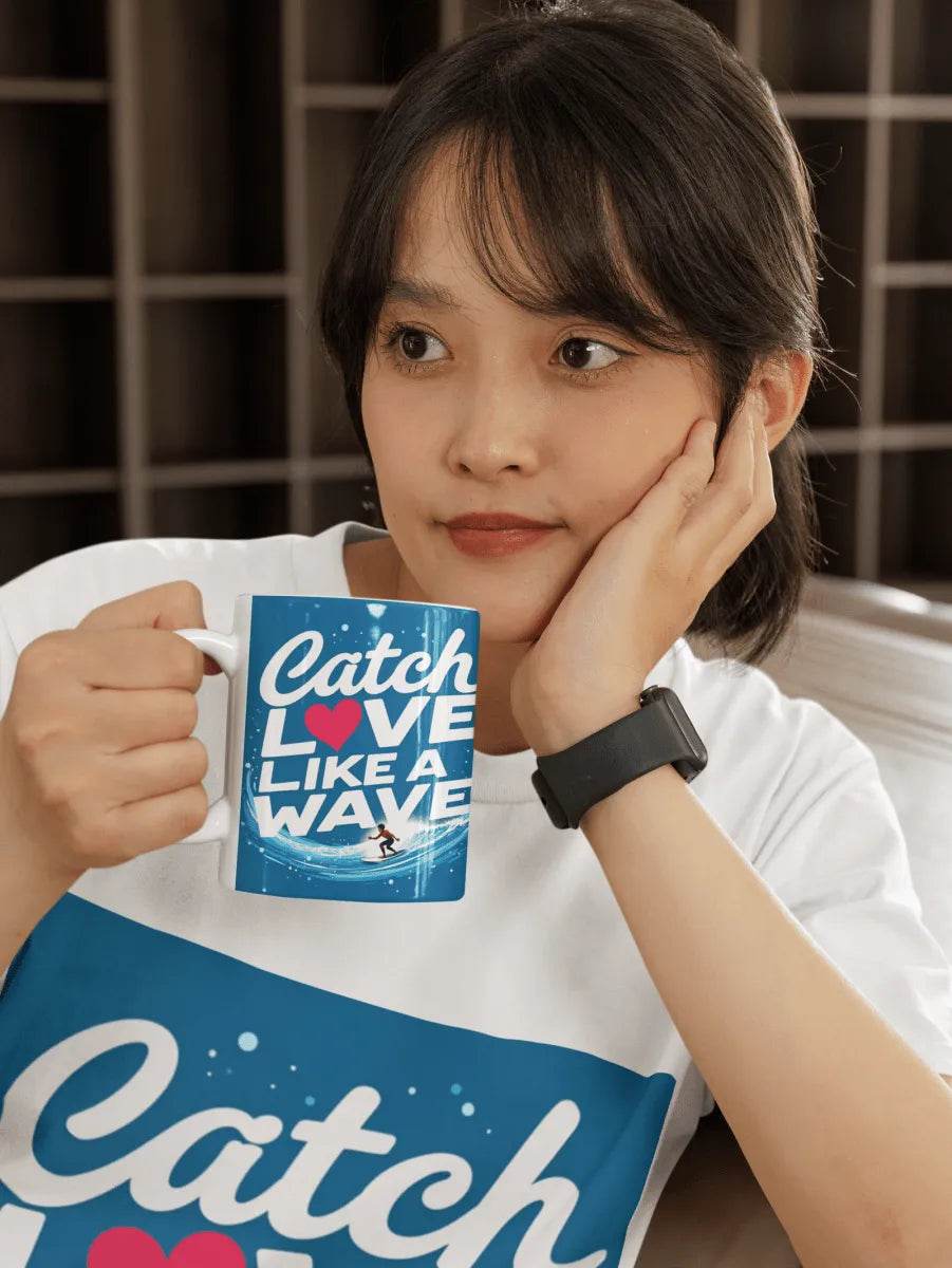 Catch Love Like a Wave Mug - Inspirational Healing Gift with Free Shipping Over 50 - Iron Phoenix GHG
