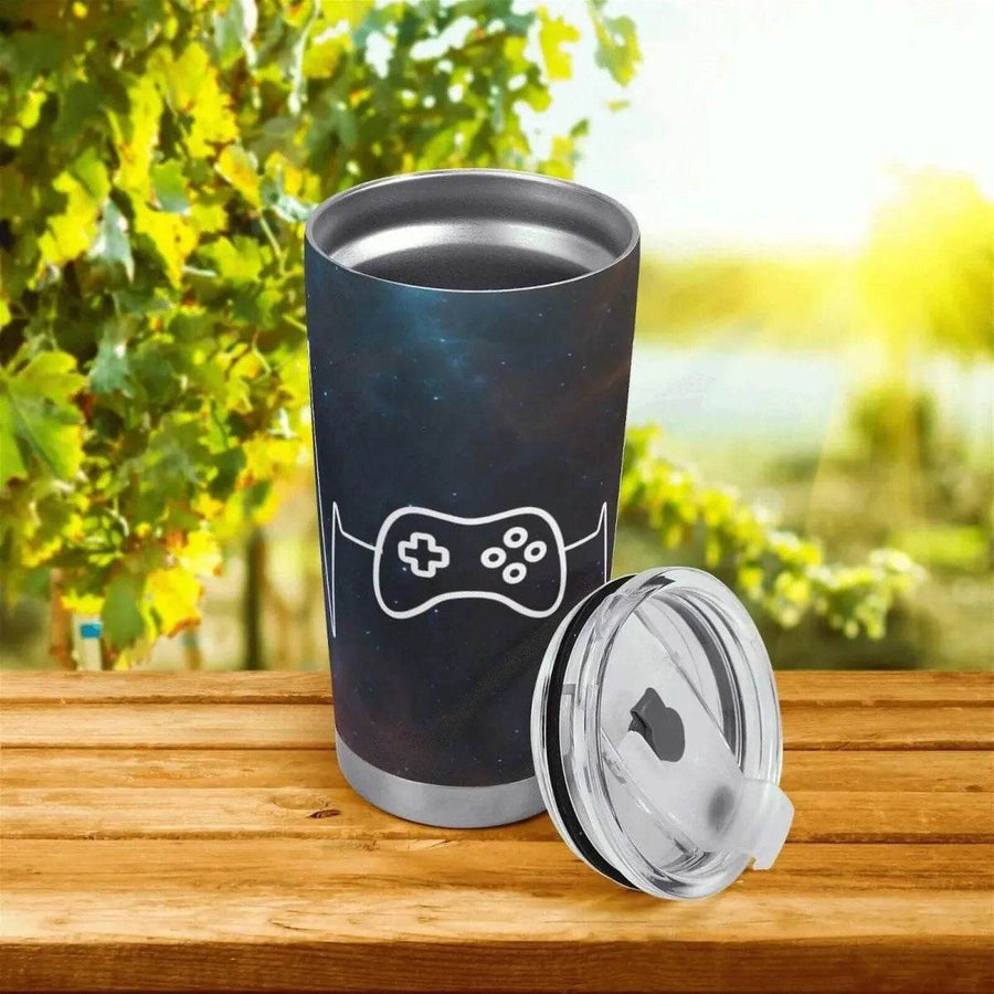 "Gamer Heartbeat" Travel Mug (20oz)| Iron Phoenix GHG - Iron Phoenix GHG
