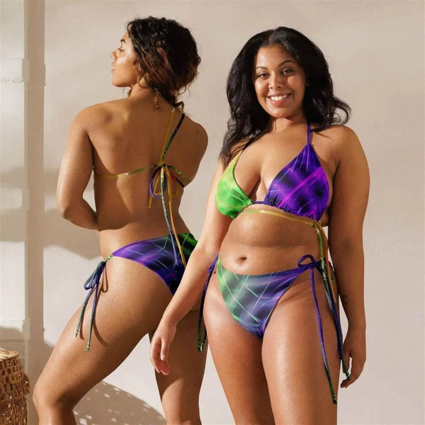 Chic Purple and Yellow Bikini - Stylish Beachwear for Gamers - Iron Phoenix GHG