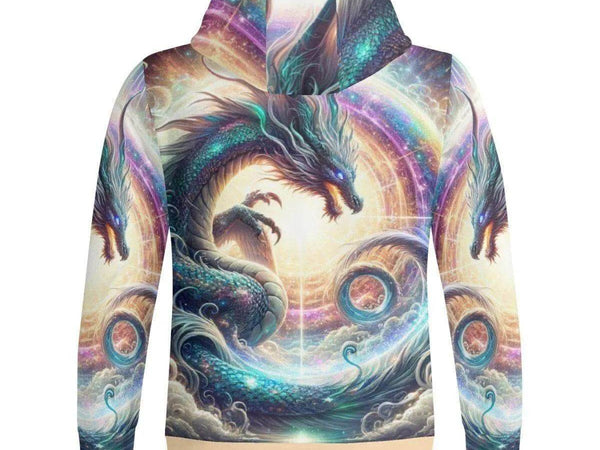 Cosmic Dragon Zip Hoodie | Fantasy Gamer Sweatshirt - Iron Phoenix GHG