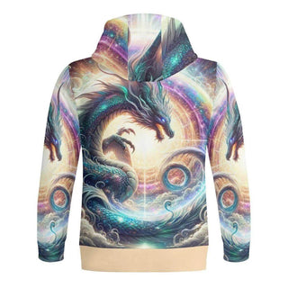 Cosmic Dragon Zip Hoodie | Fantasy Gamer Sweatshirt - Iron Phoenix GHG