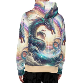 Cosmic Dragon Zip Hoodie | Fantasy Gamer Sweatshirt - Iron Phoenix GHG