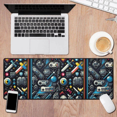 Pixel Gamer Desk Mat | Retro Gaming Armory Mouse Pad - Iron Phoenix GHG