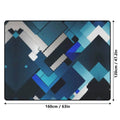 Blue Geometric Area Rug | Futuristic Gaming and Yoga Mat - Image 4