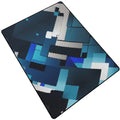Blue Geometric Area Rug | Futuristic Gaming and Yoga Mat - Image 3