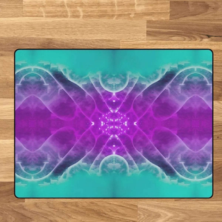 Galactic Radiance | Abstract Teal and Purple Rug - Iron Phoenix GHG