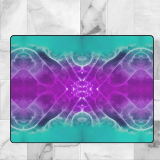 Galactic Radiance | Abstract Teal and Purple Rug - Iron Phoenix GHG