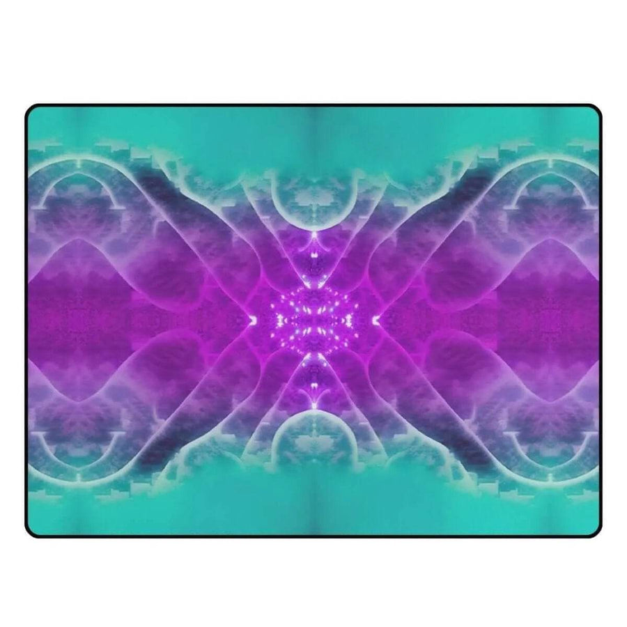 Galactic Radiance | Abstract Teal and Purple Rug - Iron Phoenix GHG