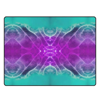 Galactic Radiance | Abstract Teal and Purple Rug - Iron Phoenix GHG