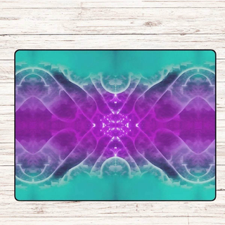 Galactic Radiance | Abstract Teal and Purple Rug - Iron Phoenix GHG