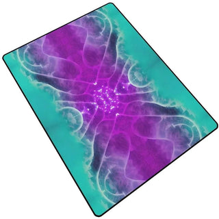 Galactic Radiance | Abstract Teal and Purple Rug - Iron Phoenix GHG