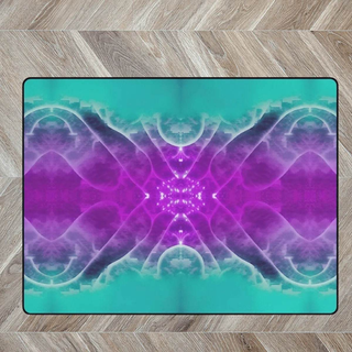 Galactic Radiance | Abstract Teal and Purple Rug - Iron Phoenix GHG