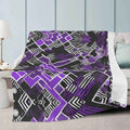 Cozy Gaming Blanket | Purple Geometric Fleece Throw - Image 4