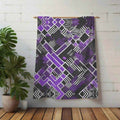 Cozy Gaming Blanket | Purple Geometric Fleece Throw - Image 5