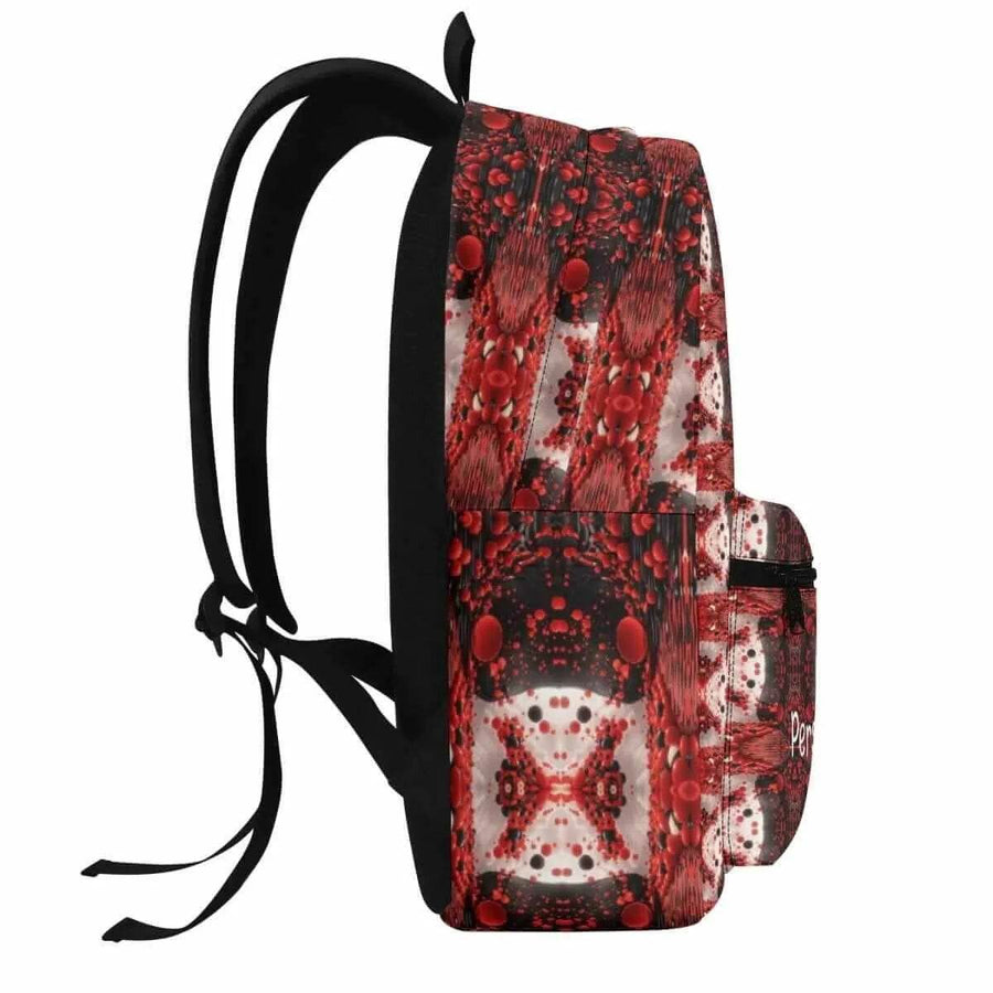 Personalized Red Backpack | Ornate Gamer School Bag - Iron Phoenix GHG