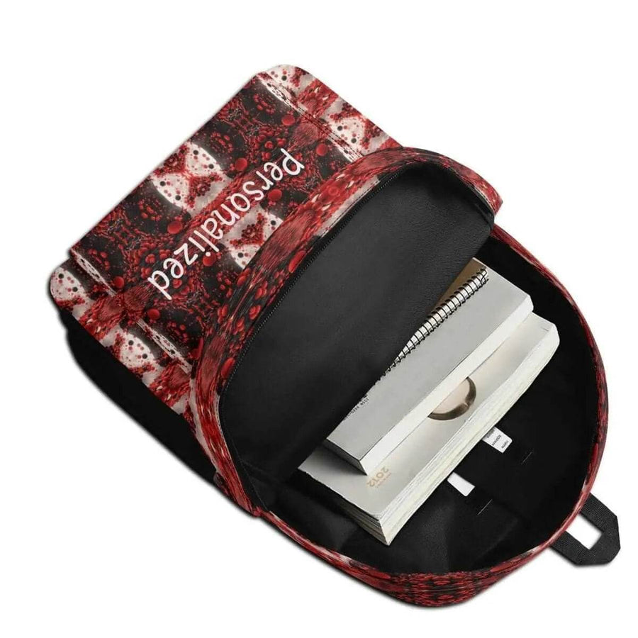 Personalized Red Backpack | Ornate Gamer School Bag - Iron Phoenix GHG