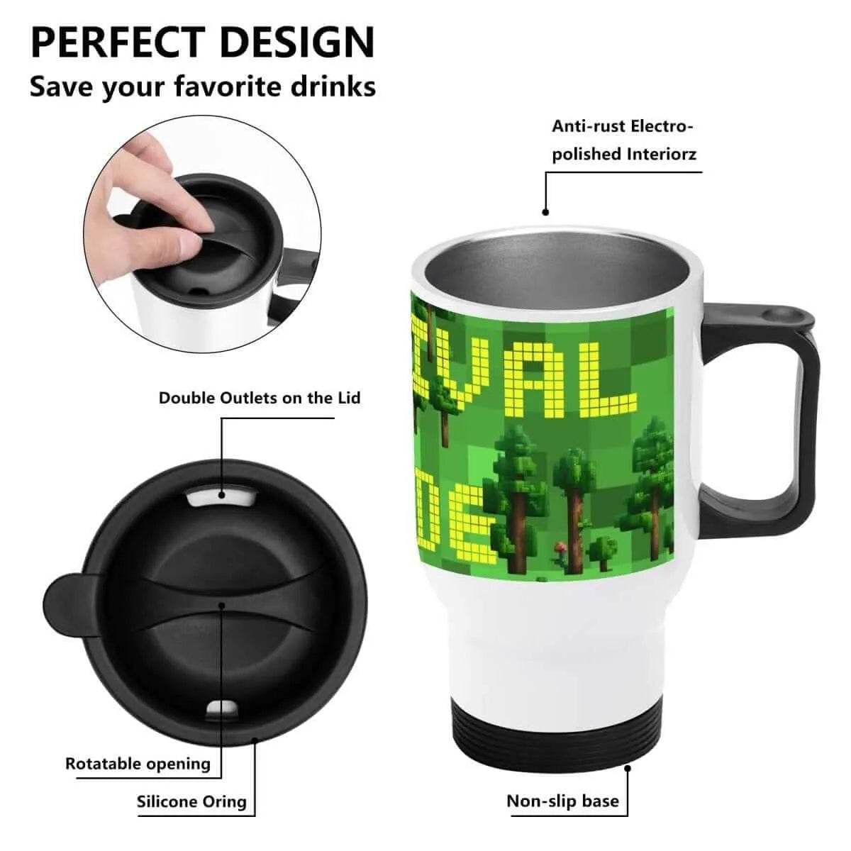 Custom Survival Game Travel Mug Enthusiasts - Durable Insulated Personalized - Iron Phoenix GHG