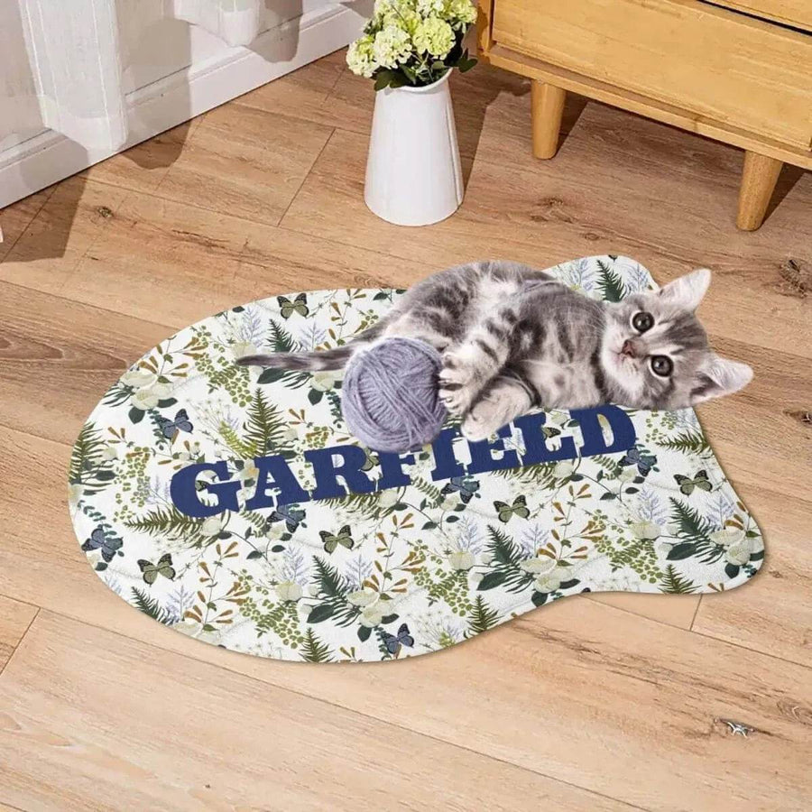 Custom Floral Pet Mat | Personalized Dog and Cat Rug - Iron Phoenix GHG