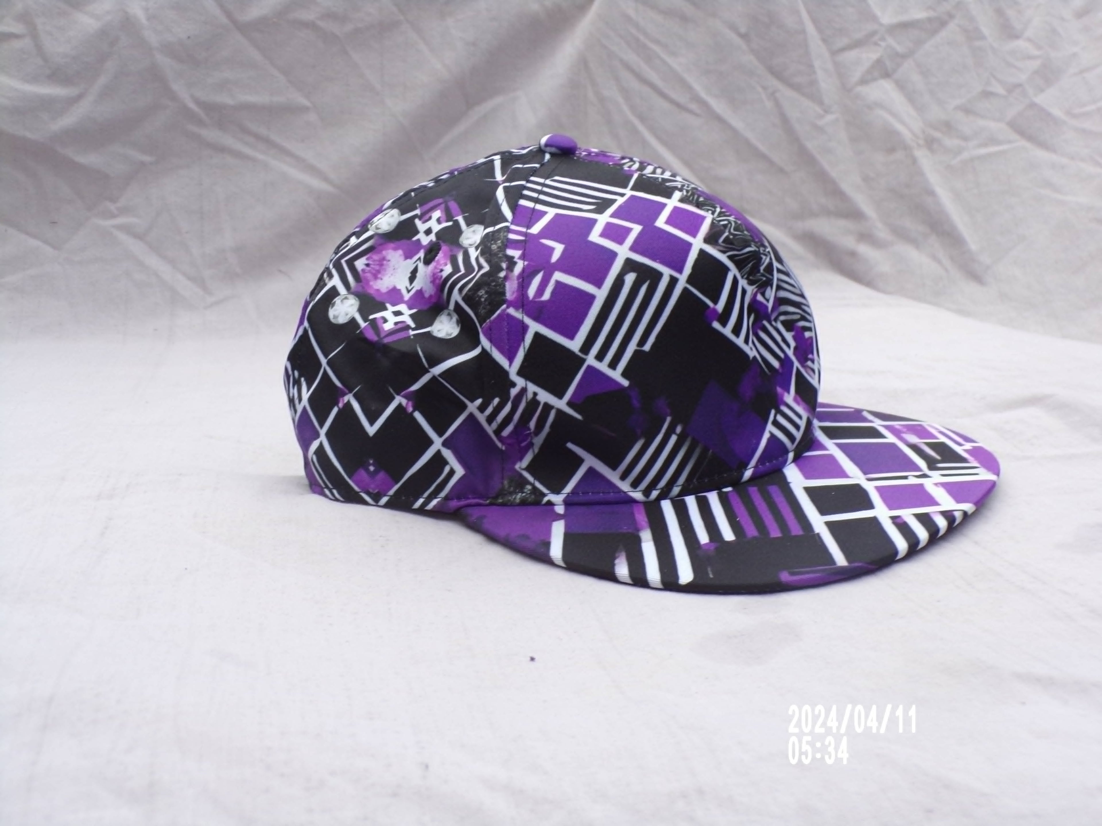 purple block hat