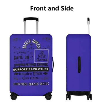 Custom Gamer Luggage Cover | Family Rules Travel Protector