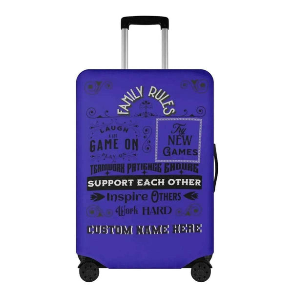 Family Gaming Rules Luggage Cover - Fun Travel Accessory for Gamers - Iron Phoenix GHG