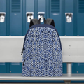 Fashion Backpack, Blue White, Eco-Friendly Style - Image 3