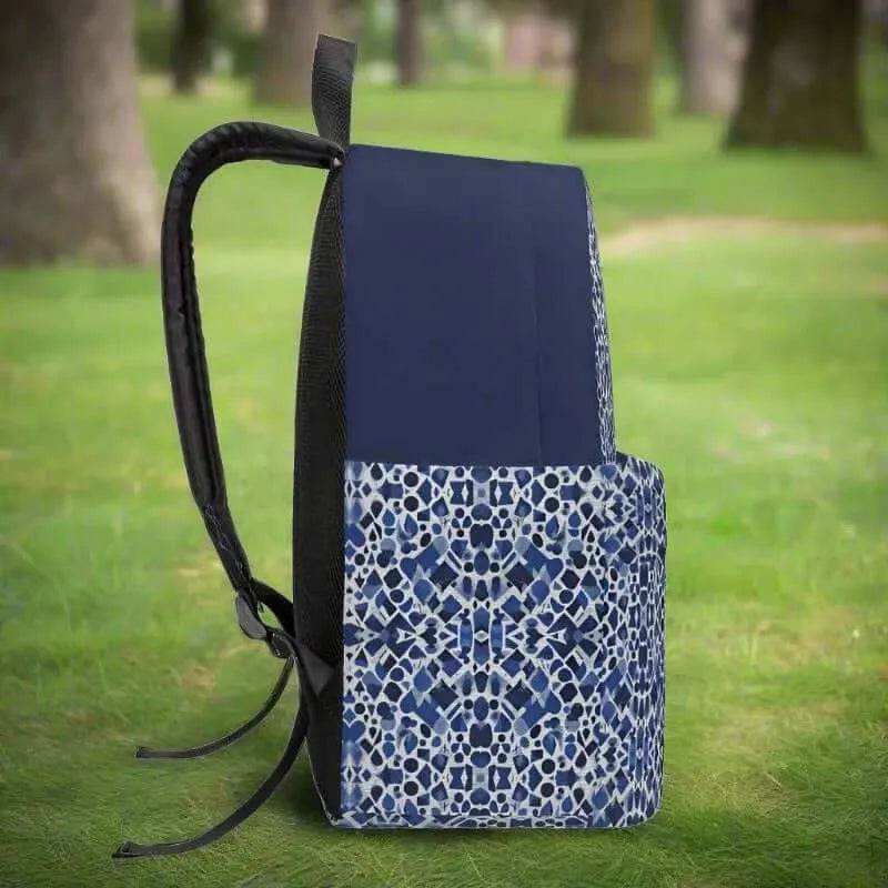 Fashion Backpack, Blue White, Eco-Friendly Style - Iron Phoenix GHG
