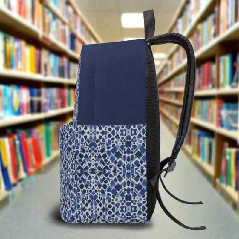 Fashion Backpack, Blue White, Eco-Friendly Style - Iron Phoenix GHG