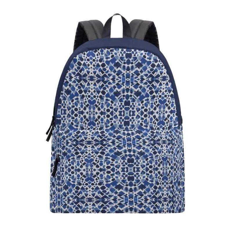Fashion Backpack, Blue White, Eco-Friendly Style - Iron Phoenix GHG