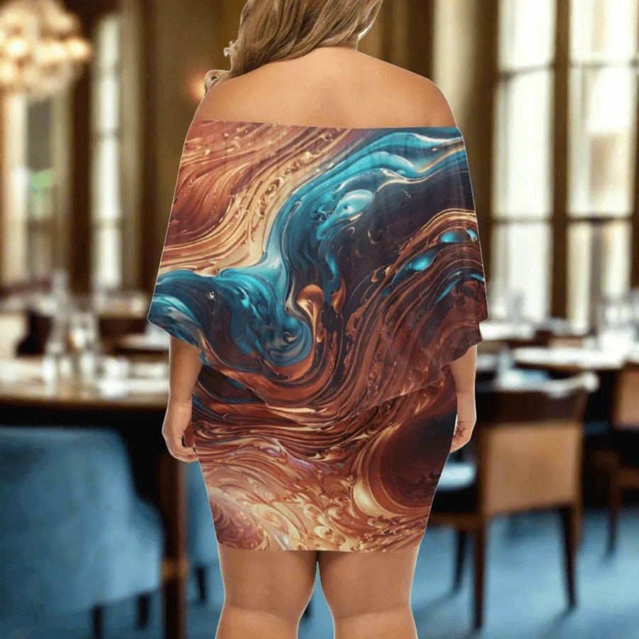 "Liquid Metal" Abstract Print Wrap Dress| Iron Phoenix GHG - Iron Phoenix GHG