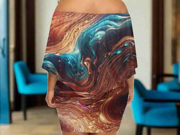 "Liquid Metal" Abstract Print Wrap Dress| Iron Phoenix GHG - Iron Phoenix GHG