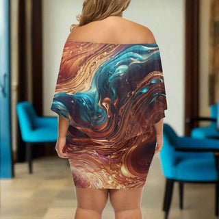 "Liquid Metal" Abstract Print Wrap Dress| Iron Phoenix GHG - Iron Phoenix GHG