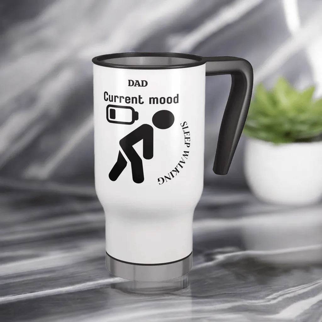 Funny Dad Sleepwalking Travel Mug - 14oz Gift for Gamer Fathers - Iron Phoenix GHG
