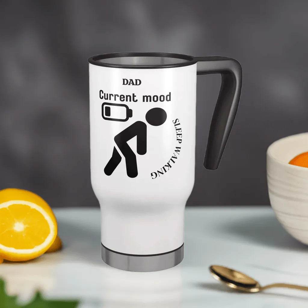Funny Dad Sleepwalking Travel Mug - 14oz Gift for Gamer Fathers - Iron Phoenix GHG