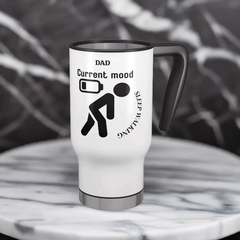 Funny Dad Sleepwalking Travel Mug - 14oz Gift for Gamer Fathers - Iron Phoenix GHG
