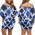 "Blue Abstract" Off-the-Shoulder Dress| Iron Phoenix GHG - Image 6
