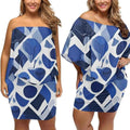 "Blue Abstract" Off-the-Shoulder Dress| Iron Phoenix GHG - Image 5