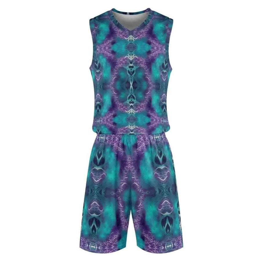 Abstract Sports Jersey Set | Teal Purple Gaming Uniform - Iron Phoenix GHG