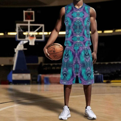 Abstract Sports Jersey Set | Teal Purple Gaming Uniform - Iron Phoenix GHG