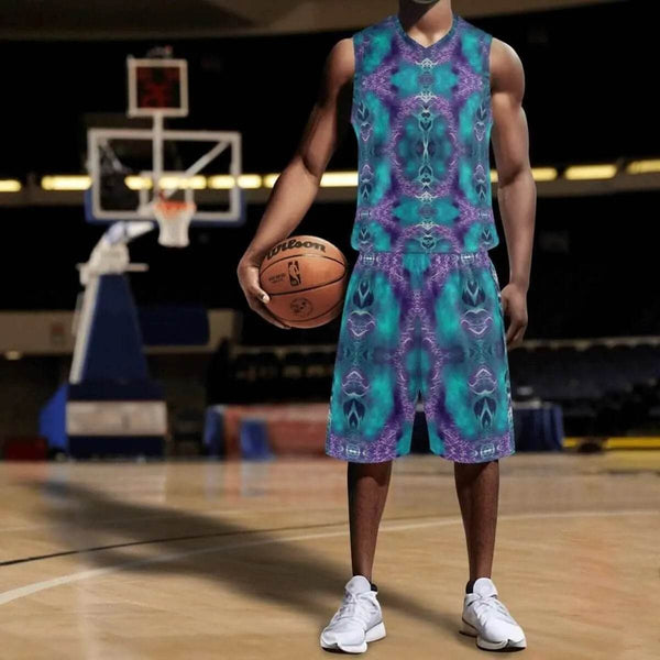 Abstract Sports Jersey Set | Teal Purple Gaming Uniform - Iron Phoenix GHG