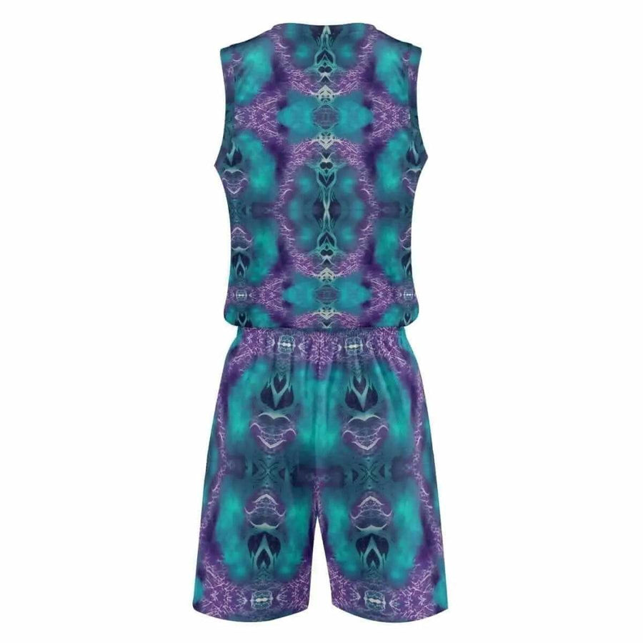 Abstract Sports Jersey Set | Teal Purple Gaming Uniform - Iron Phoenix GHG