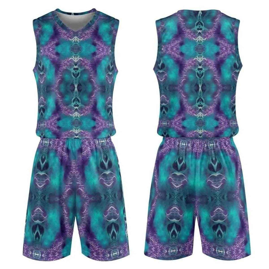 Abstract Sports Jersey Set | Teal Purple Gaming Uniform