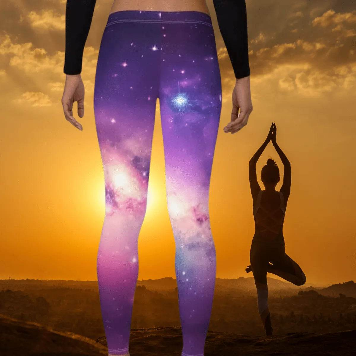 Galaxy Print Leggings - Solar System Workout Pants - Iron Phoenix GHG