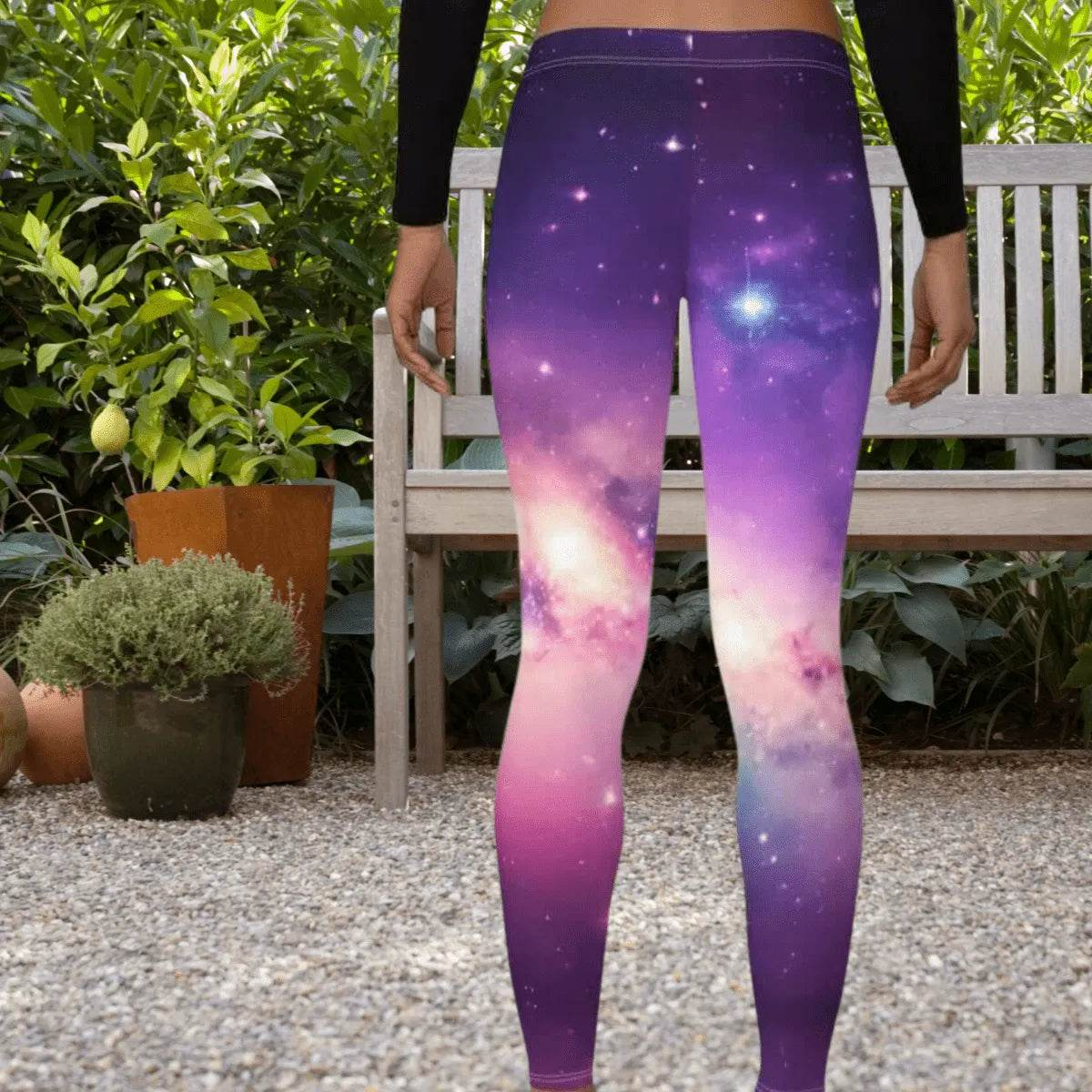 Galaxy Print Leggings - Solar System Workout Pants - Iron Phoenix GHG