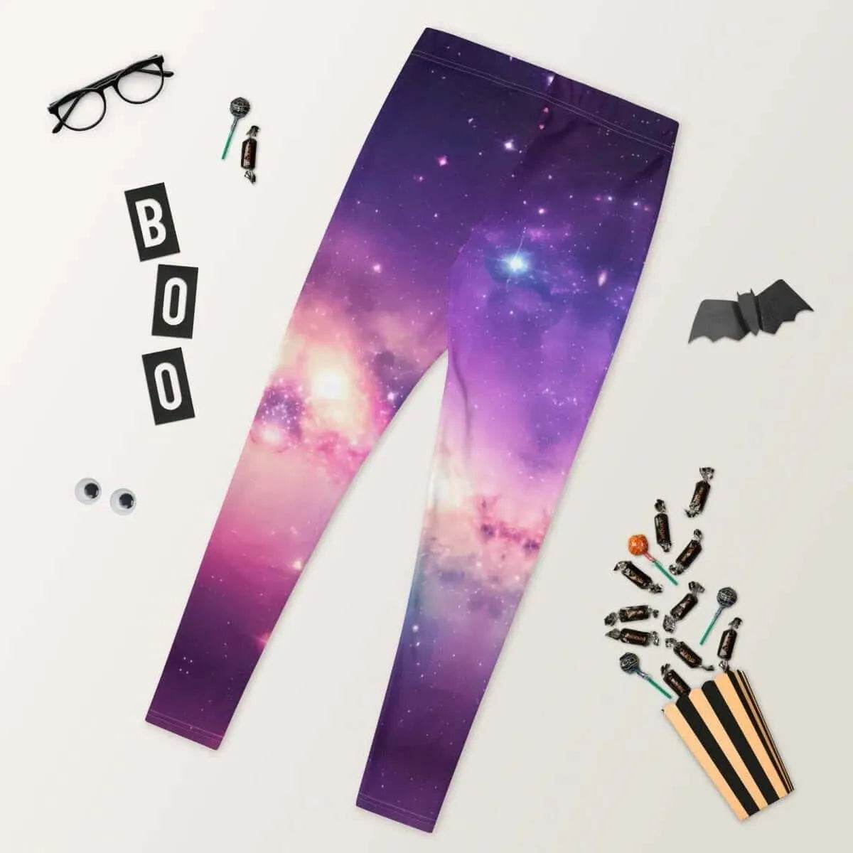 Galaxy Print Leggings - Solar System Workout Pants - Iron Phoenix GHG