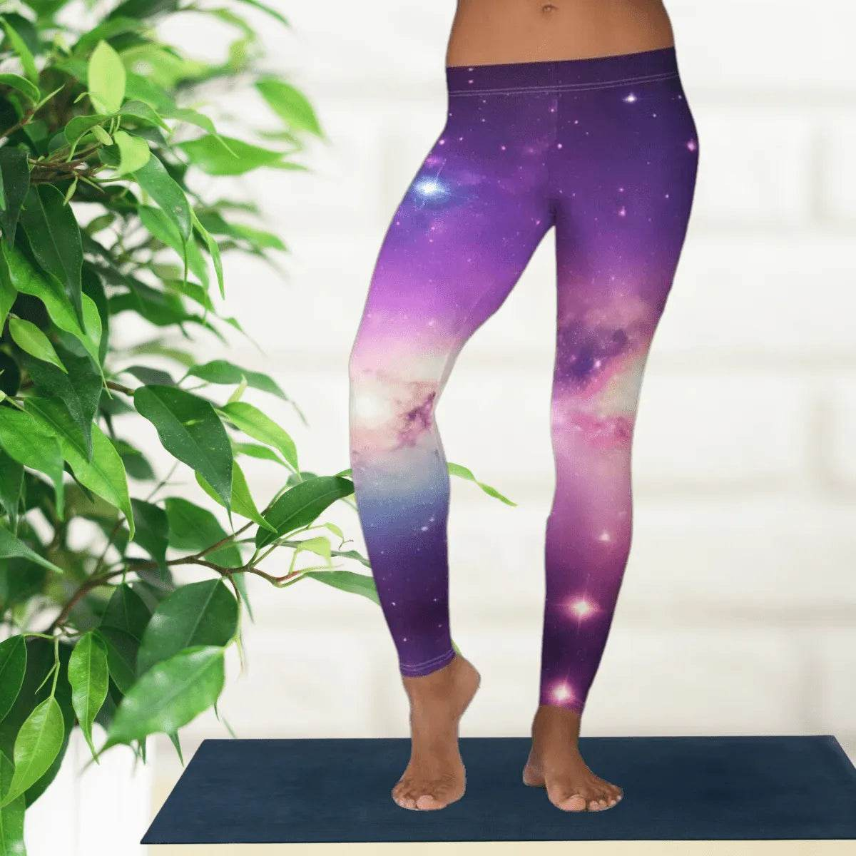 Galaxy Print Leggings - Solar System Workout Pants - Iron Phoenix GHG