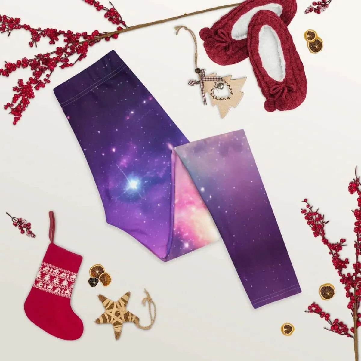 Galaxy Print Leggings - Solar System Workout Pants - Iron Phoenix GHG