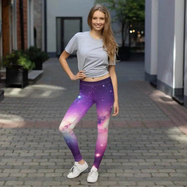 Galaxy Print Leggings - Solar System Workout Pants - Iron Phoenix GHG